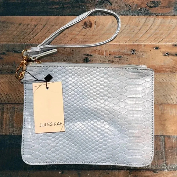 Blue Snakeskin Pattern Wristlet Clutch - Picture 2 of 2